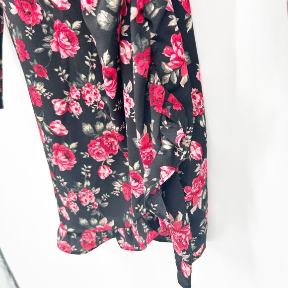 Boohoo Womens Dark Cottagecore Garden Party Floral Sweetheart Neck Mini Dress 6 - Picture 5 of 10